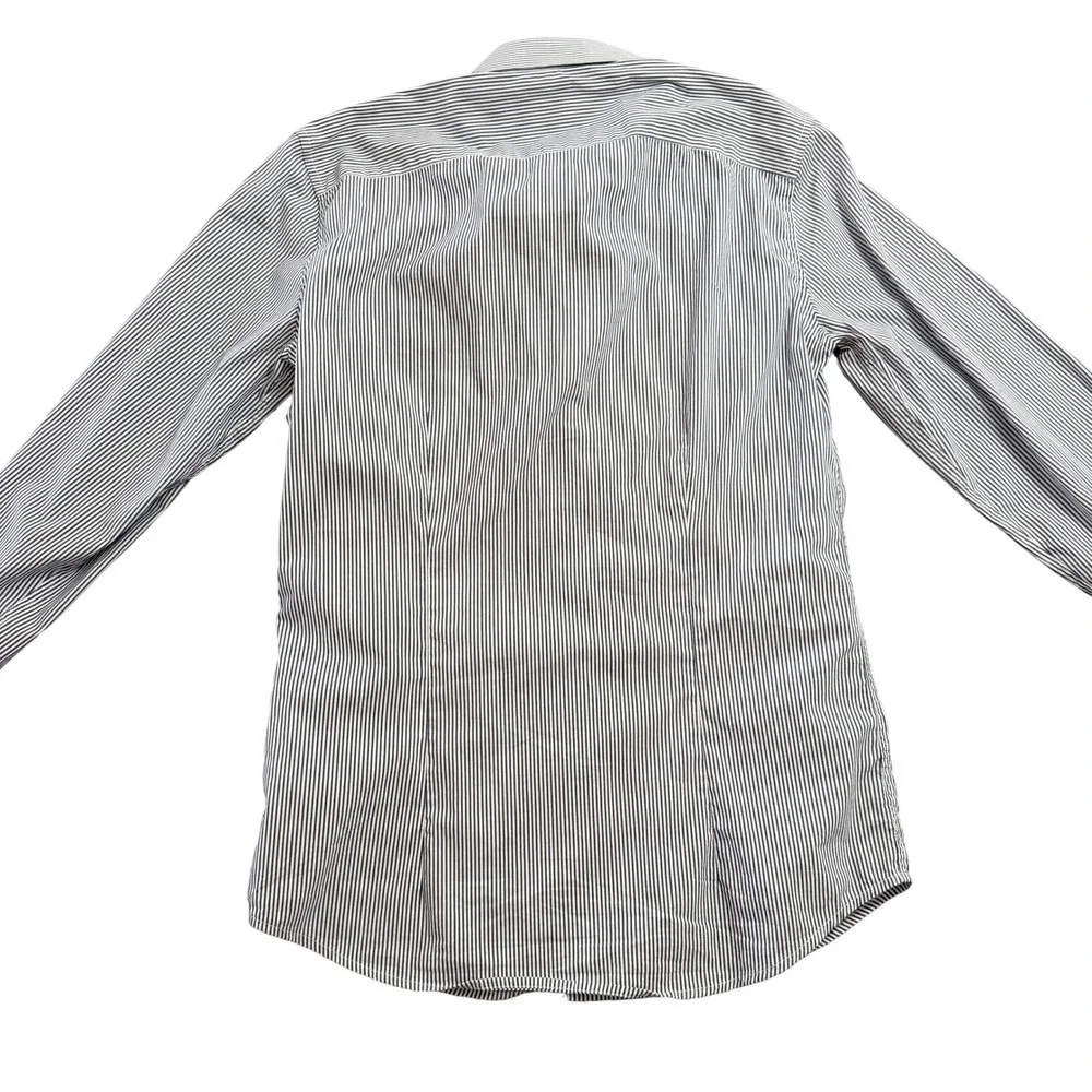 United Colors of Benetton Men Small Pinstripe Long Sleeve Button Down Shirt Navy